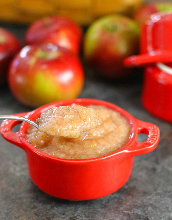 You're going to love this easy homemade applesauce recipe...two ingredients and water is all you need! 