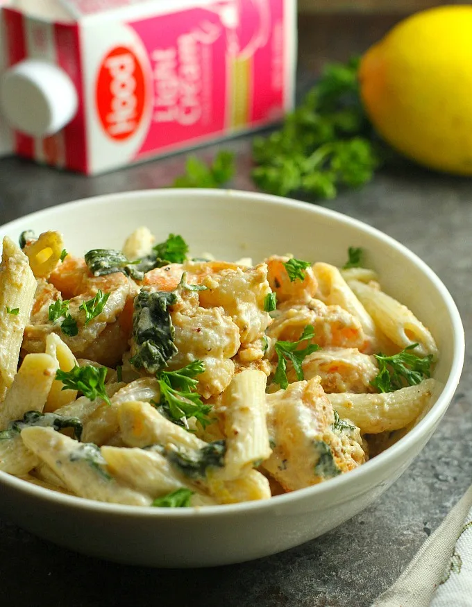 This easy Cajun Shrimp with Lemon Cream Pasta is simple enough for a weeknight dinner but elegant enough for a special occasion! The flavor combination is absolutely delicious! #shrimp | #pasta | #creamsauce