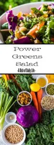 Collage of images for Pinterest of Power Greens Saald