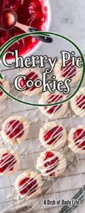 odd sized single image for Pinterest of cherry pie cookies