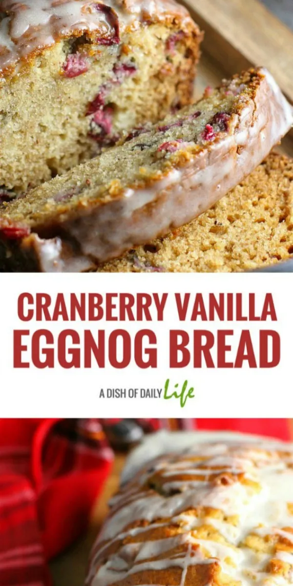 This scrumptious CRANBERRY VANILLA EGGNOG BREAD is perfect for breakfast, brunch, dessert…or even as an anytime snack over the holidays! Best of all, it’s easy to make as well!