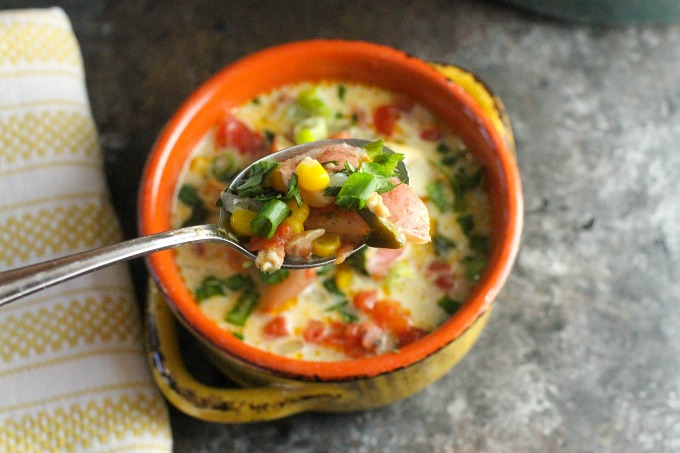 This Southwestern Clam Chowder recipe takes one of a New England classic and gives it a spicy Southwestern twist with roasted Poblano peppers and fire roasted tomatoes.