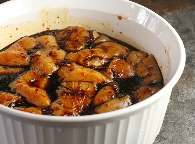 Chicken marinating in Korean BBQ marinade