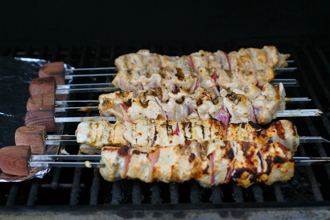 Grilled Chicken Skewers with Sour Cream Marinade