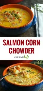 Salmon Corn Chowder is a healthy, easy weeknight meal using canned salmon that can be on the table in about 40 minutes!