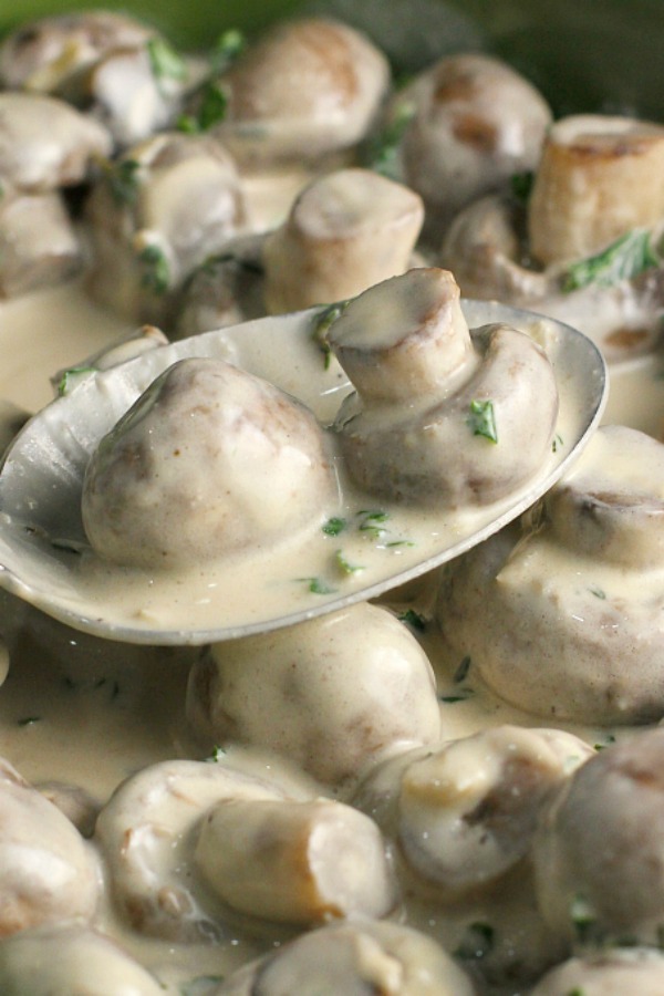 Creamy Marsala Mushrooms are the perfect appetizer for a holiday party, special occasion, or even a romantic dinner! The Creamy Marsala sauce is absolutely AMAZING! These mushrooms are versatile as well...you can also use them as a side dish, or slice them before cooking and use them as a topper for chicken or steak! #appetizer #sidedish #Christmas #NewYears #mushrooms