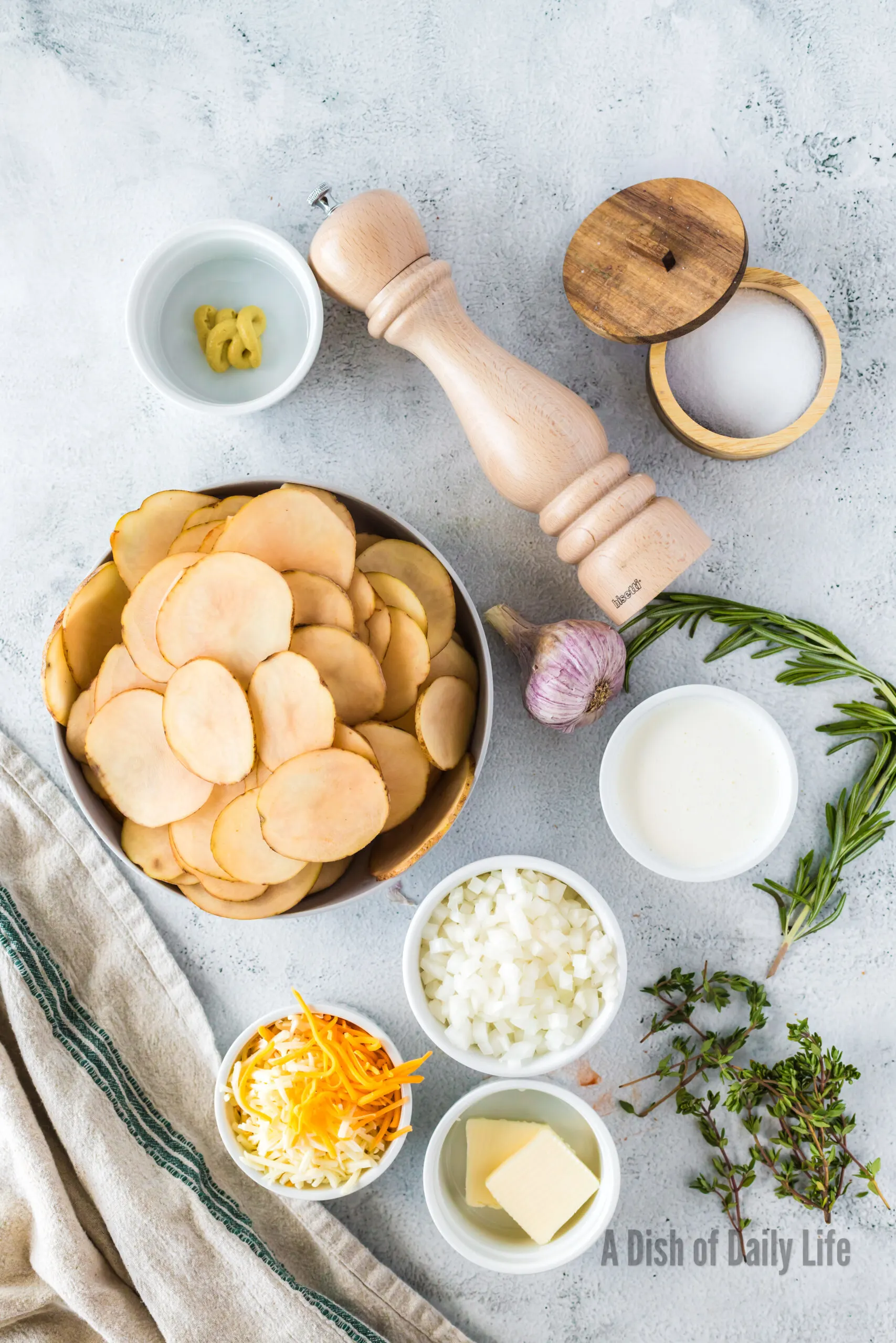All ingredients laid out on counter