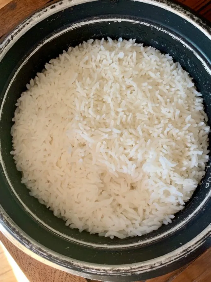 How your rice should look before using it for fried rice