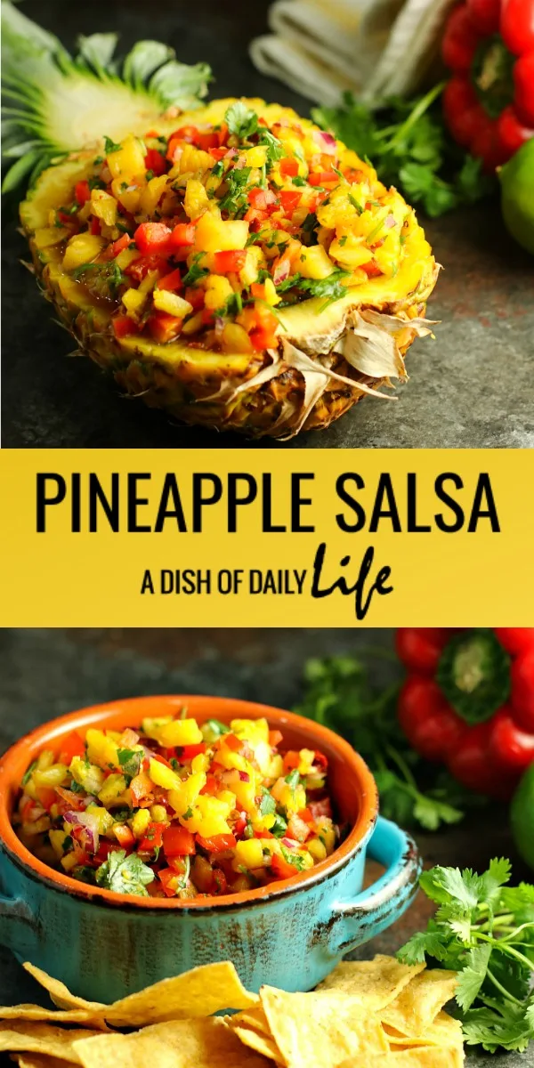 Take yourself back to the tropics at your next BBQ with this easy sweet and spicy Pineapple Salsa! Served with tortilla chips, it's perfect for potlucks, picnics or BBQs, but it's also great as a topper for chicken or fish!