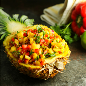 Take yourself back to the tropics at your next BBQ with this easy sweet and spicy Pineapple Salsa! Served with tortilla chips, it's perfect for potlucks, picnics or BBQs, but it's also great as a topper for chicken or fish!