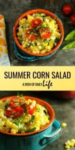 Summer Corn Salad is a flavor explosion of deliciousness! Easy to make, with only a few ingredients, it's the perfect summer dish for potlucks, picnics and BBQs.