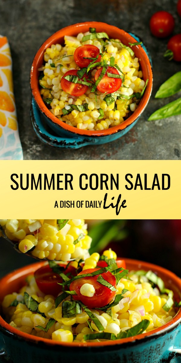 Summer Corn Salad is a flavor explosion of deliciousness! With only a few ingredients, this easy-to-make summer dish is perfect for potlucks, picnics and BBQs.