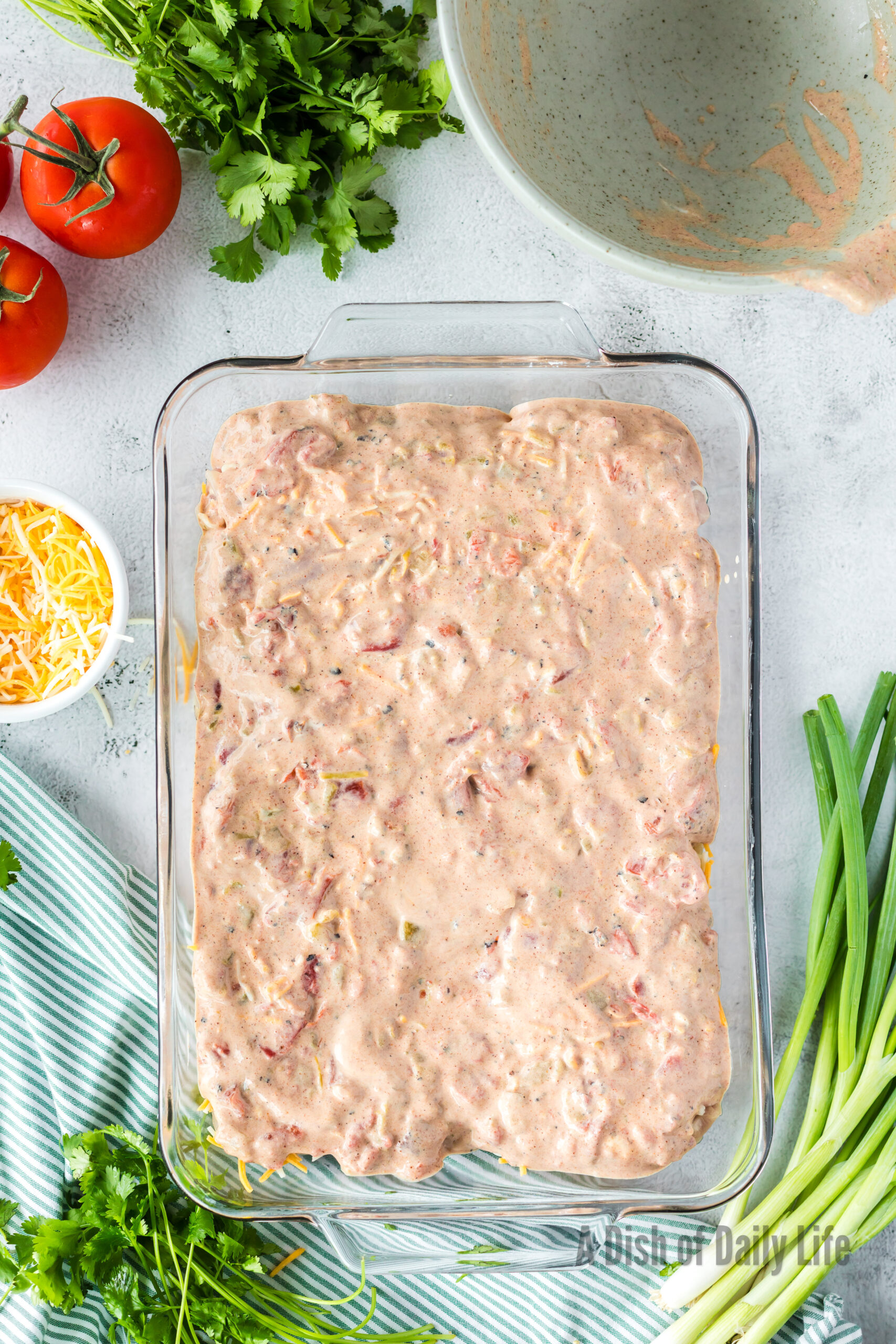 Sour Cream sauce poured over chicken thighs