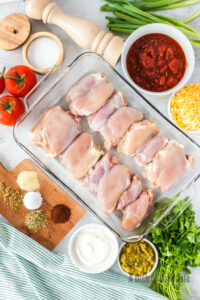 All ingredients laid out on counter, ready to assmeble