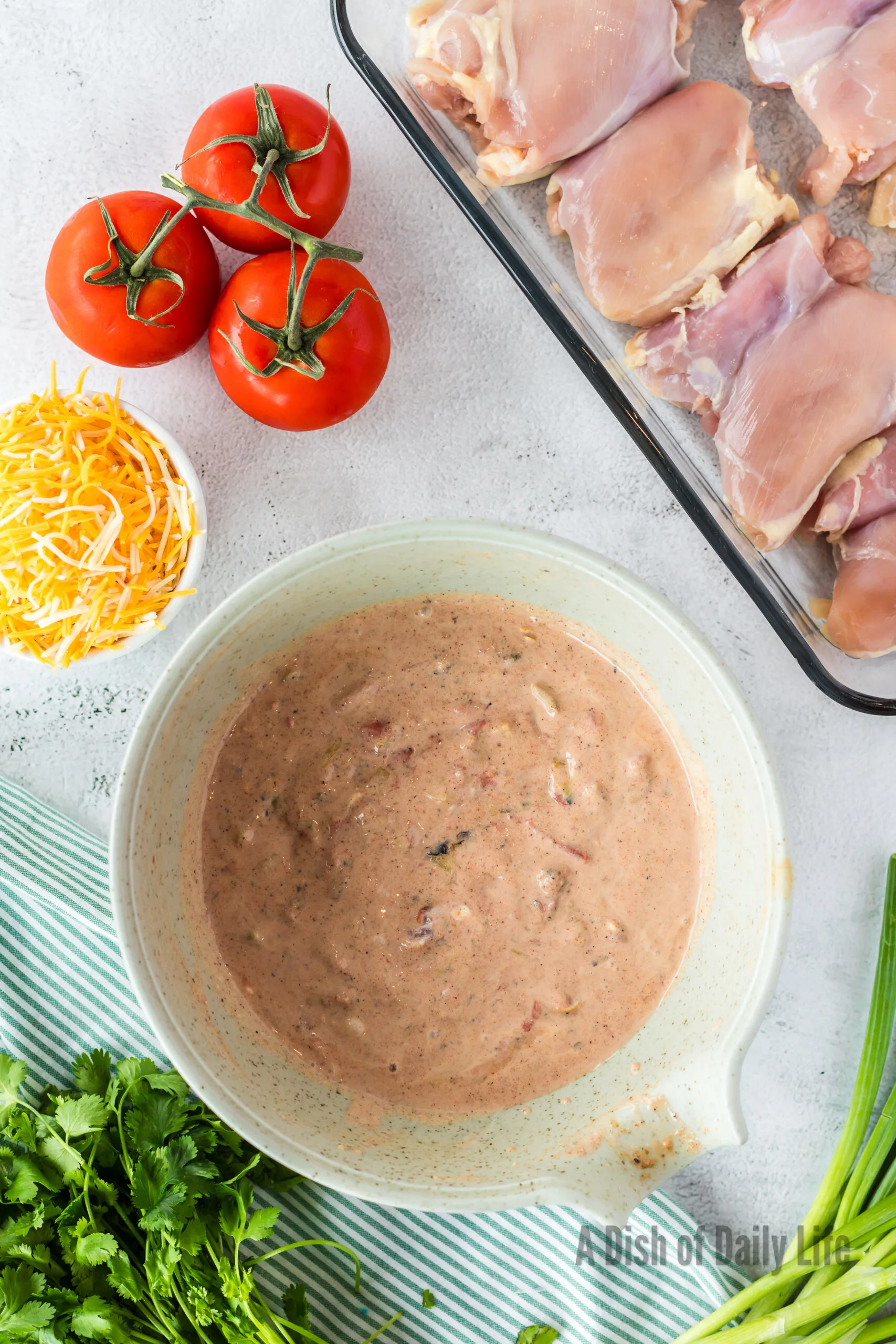 Sauce mixture mixed in a bowl