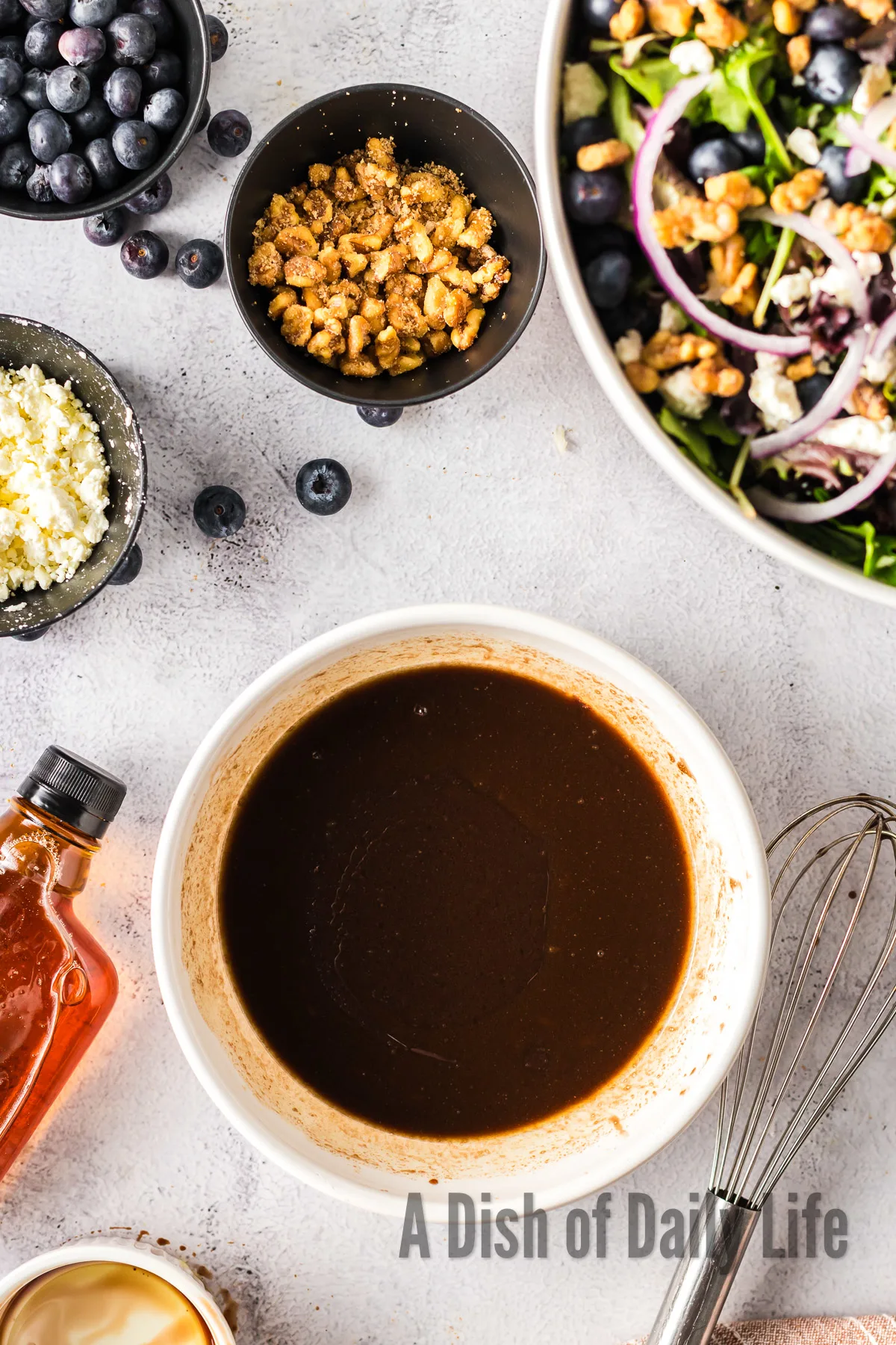 Balsamic vinegar in a bowl, prepared.