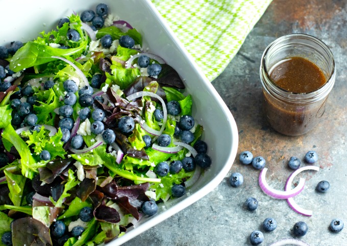 Blueberry Salad with Balsamic Maple Syrup Vinaigrette