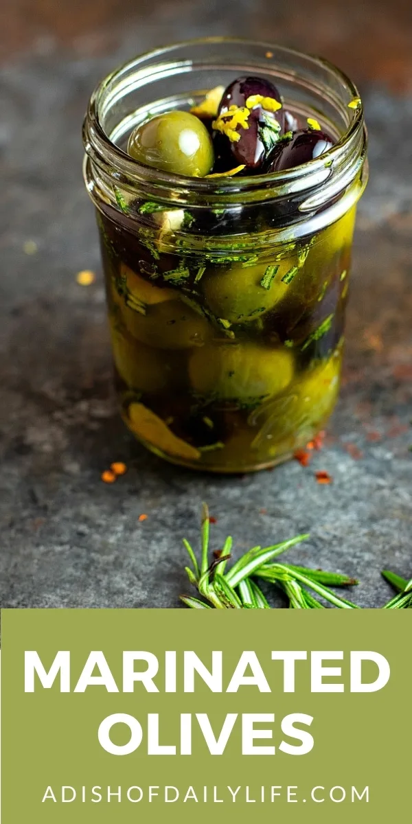 Marinated Olives with red wine vinaigrette