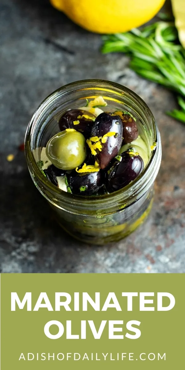 Marinated Olives with red wine vinaigrette