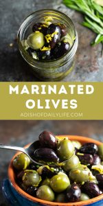 Marinated Olives with red wine vinaigrette