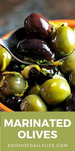 Marinated Olives with red wine vinaigrette