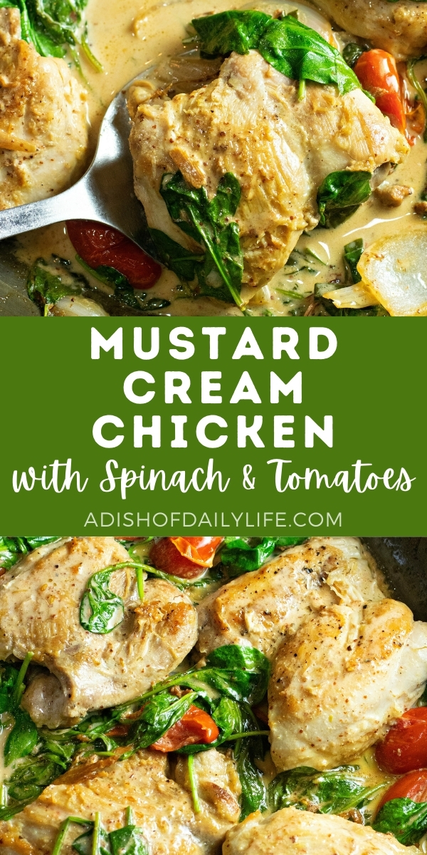 Mustard Cream Chicken with Spinach and Tomatoes