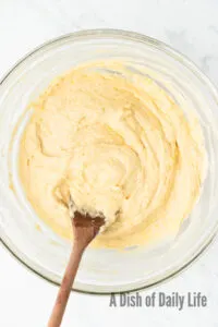eggs added to bowl and mixed