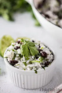 small bowl full of black beans and rice