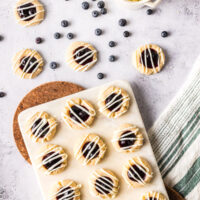 zoomed out image of cookies on a platter