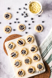 zoomed out image of cookies on a platter