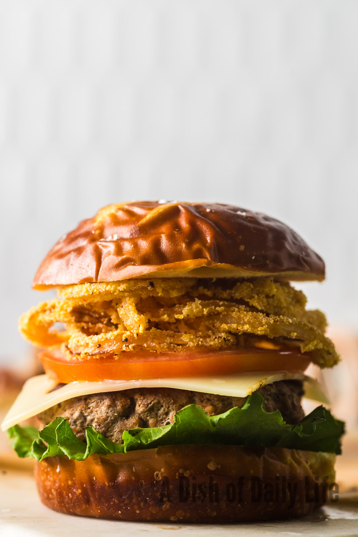 burger assembled and ready to eat