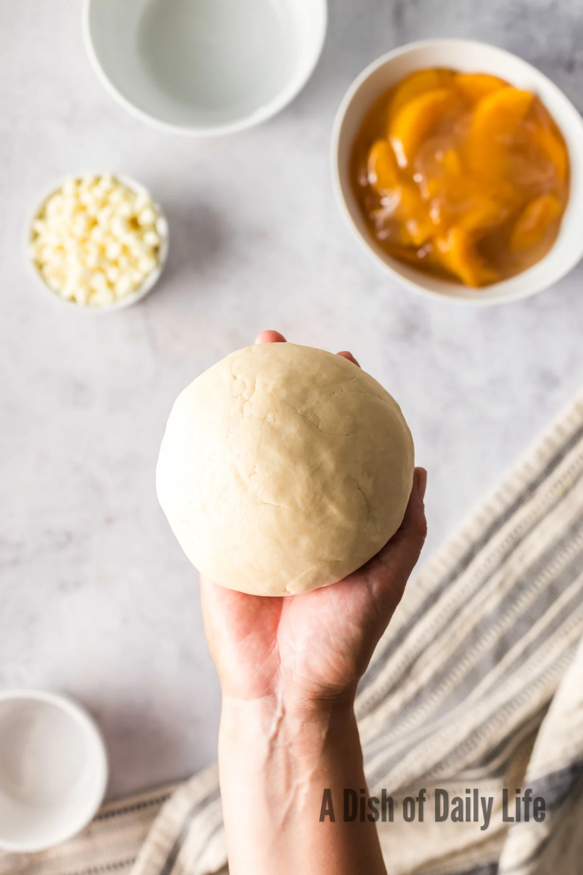 Dough mixed together and formed into a ball