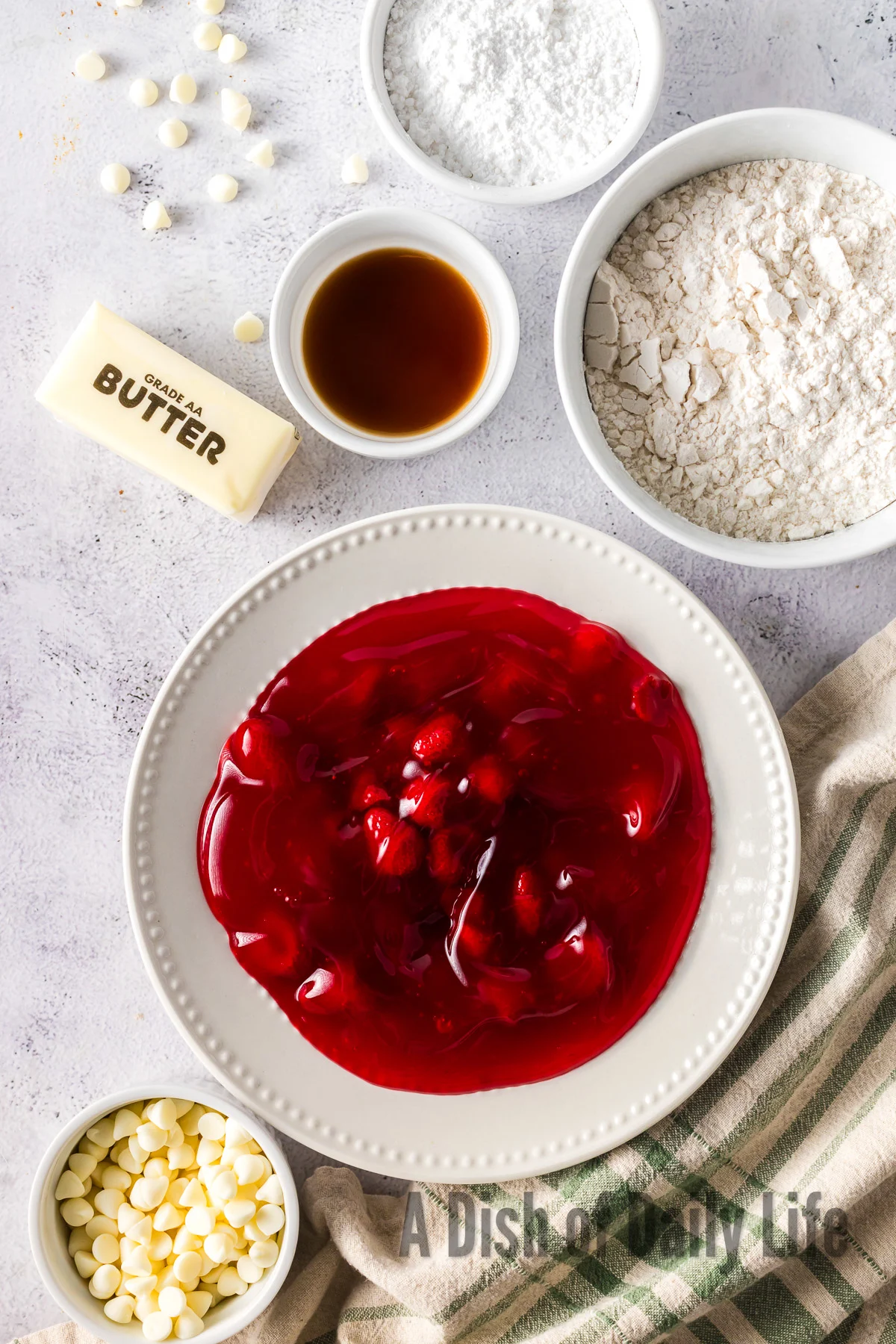 All ingredients laid out on counter.
