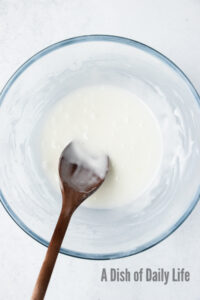 Icing in a bowl ready to drizzle.